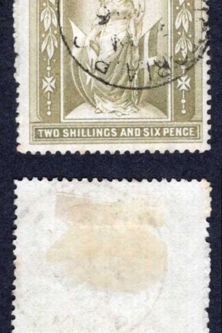 Malta SG34 2/6 Olive-grey Wmk CC used Cat 20 pounds