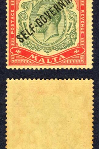 Malta SG113 5/- Wmk Mult Crown CA M/M (creased) Cat 60 pounds