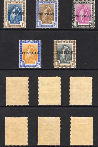 Malta SG143/56 1926 Set of 14 opt Postage M/M Cat 110 pounds