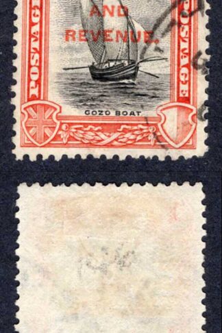 Malta SG189 2/6 opt Postage and Revenue fine used Cat 21 pounds