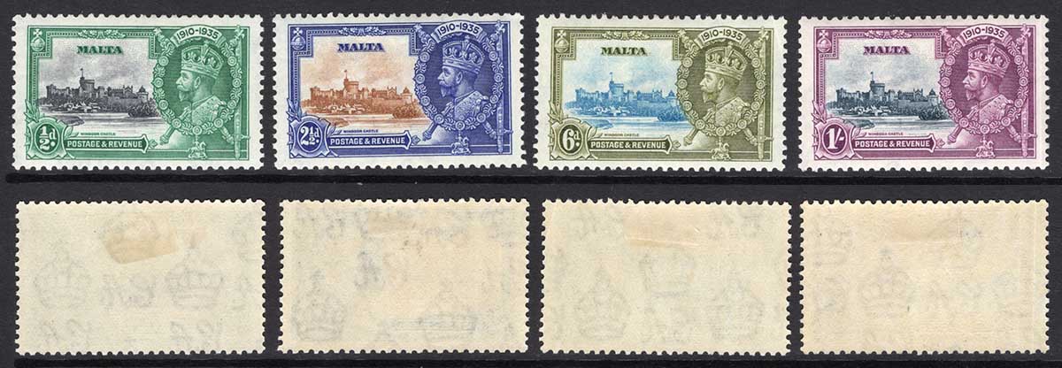 Malta SG210/3 1935 Silver Jubilee M/M Cat 22 pounds