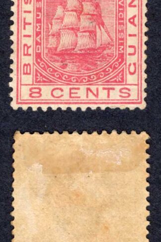 British Guiana SG174 8c Rose Wmk CA toned gum Cat 150 pounds