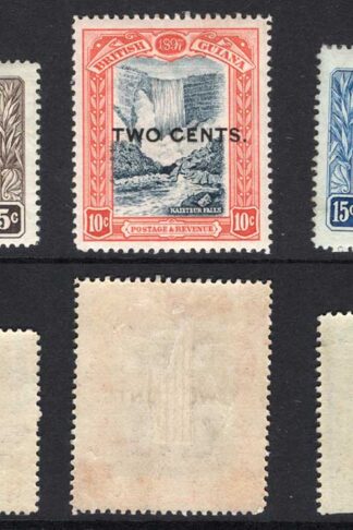 British Guiana SG222/4 Overprint set M/M (hinge reminders) Cat 18 pounds