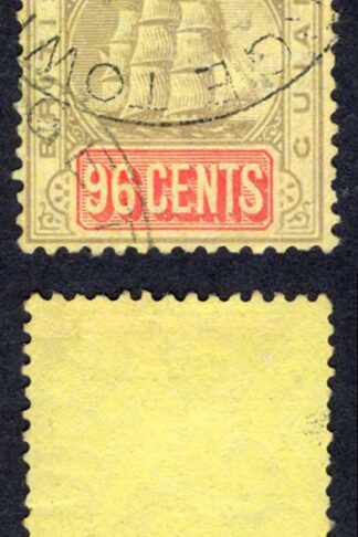 British Guiana SG250 96c Black and Vermilion/yellow CDS Cat 50 pounds