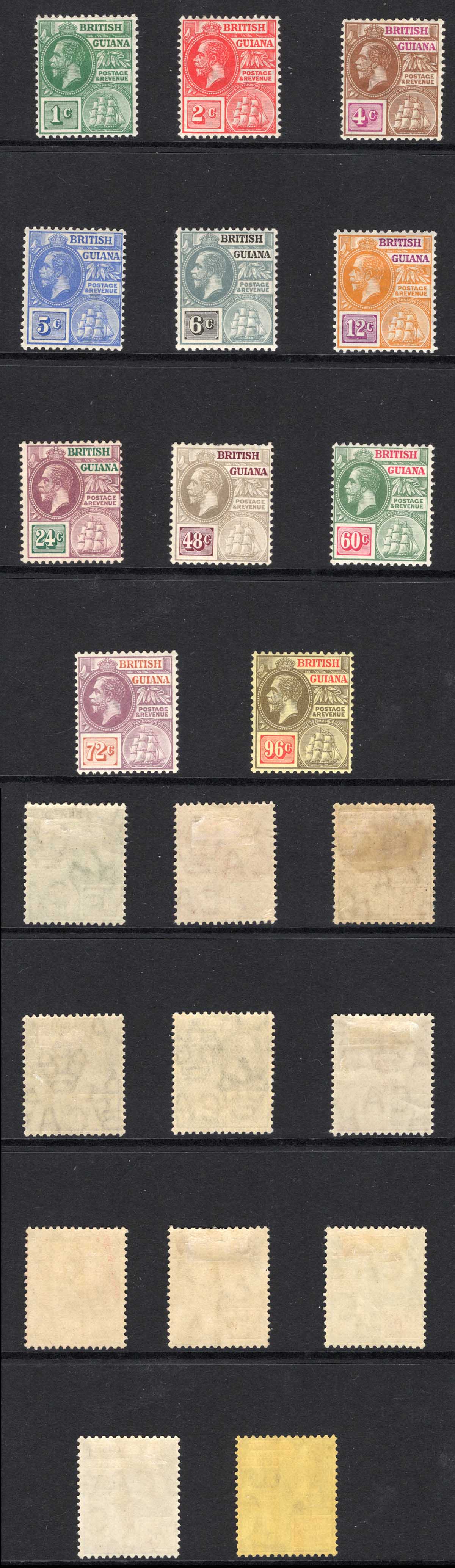 British Guiana SG240/50 1905 Set of 11 Wmk Mult Crown M/M Cat 190 pounds