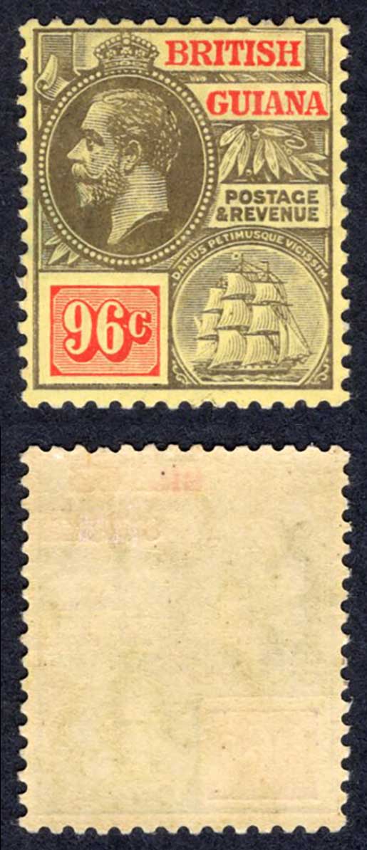 British Guiana SG269c 96c on Pale Yellow Wmk Mult M/M Cat 35 pounds