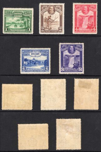 British Guiana SG 283/7 1931 Centenary Set of 5 M/M (hinge remainder) Cat 60 pounds