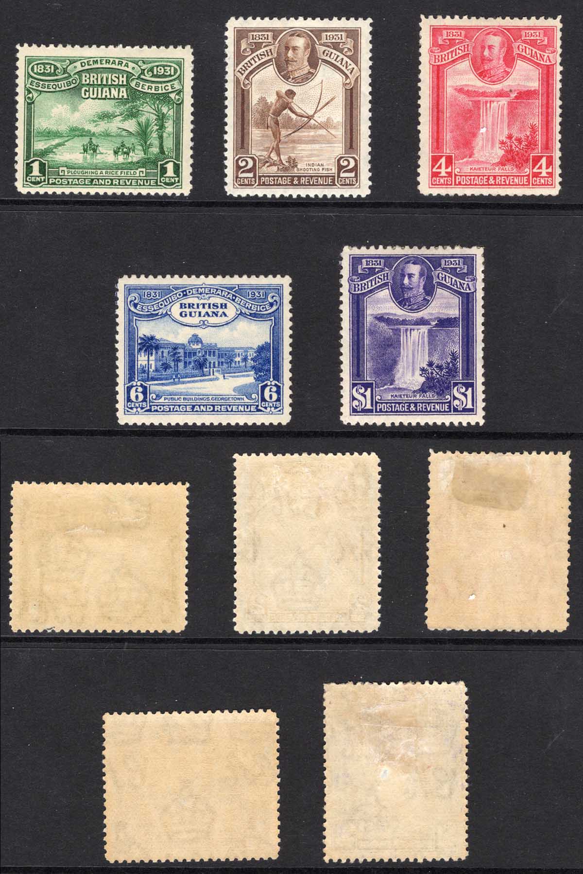 British Guiana SG 283/7 1931 Centenary Set of 5 M/M (hinge remainder) Cat 60 pounds