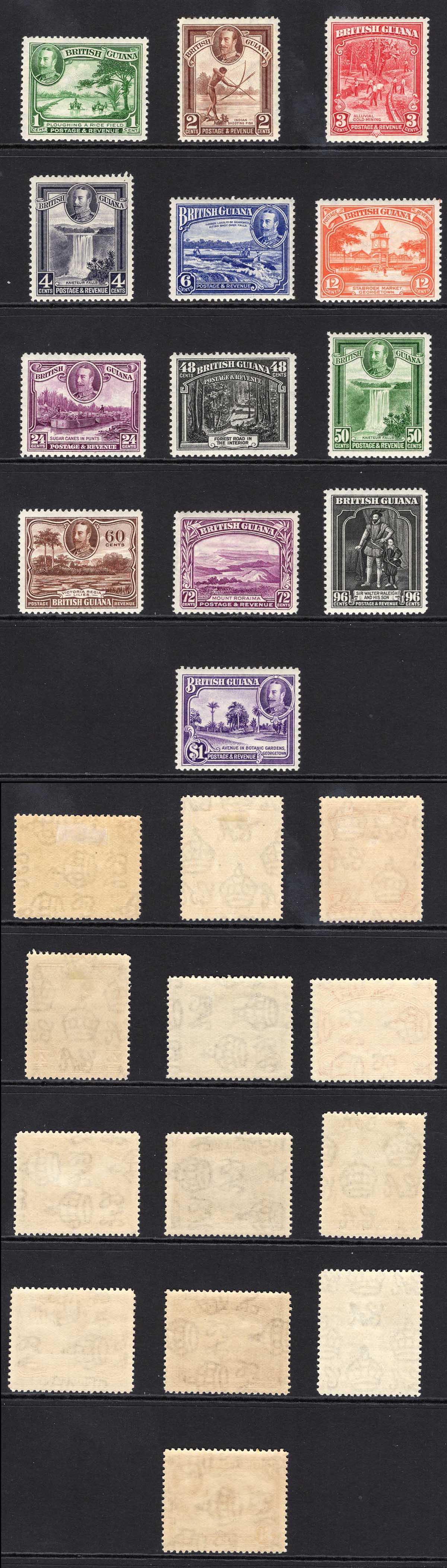 British Guiana SG288/300 1934 Set of 13 M/M Cat 160 pounds