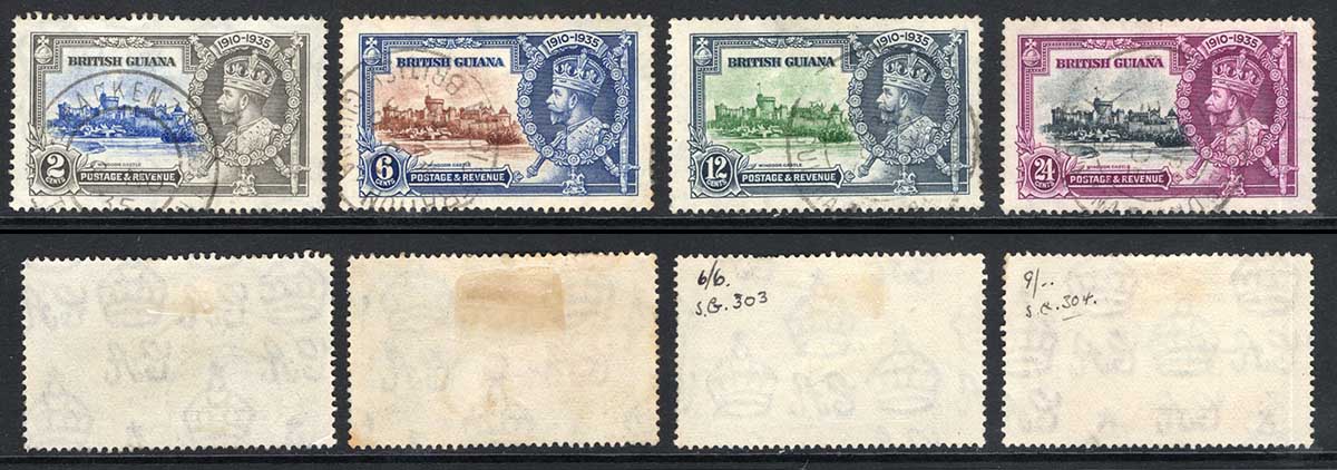 British Guiana SG301/4 1935 Silver Jubilee set used Cat 40 pounds