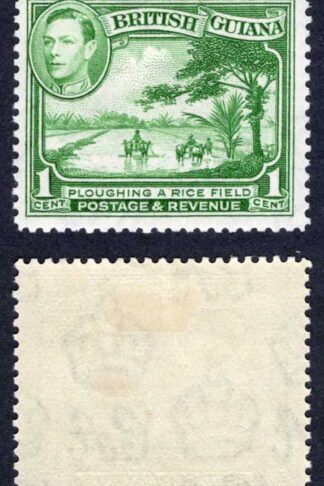 British Guiana SG308 1c Yellow Green M/M Cat 23 pounds