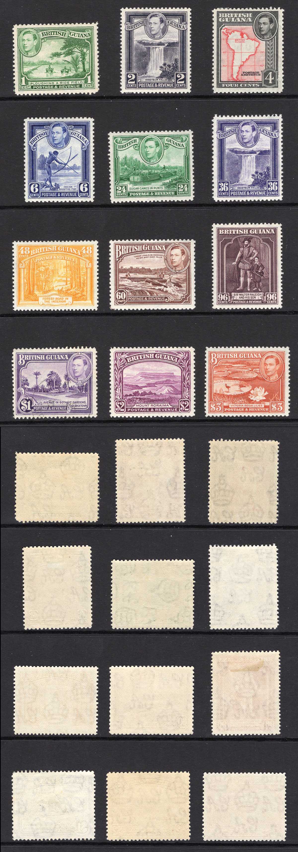 British Guiana SG308/19 1938 Set of 12 M/M Cat 120 pounds