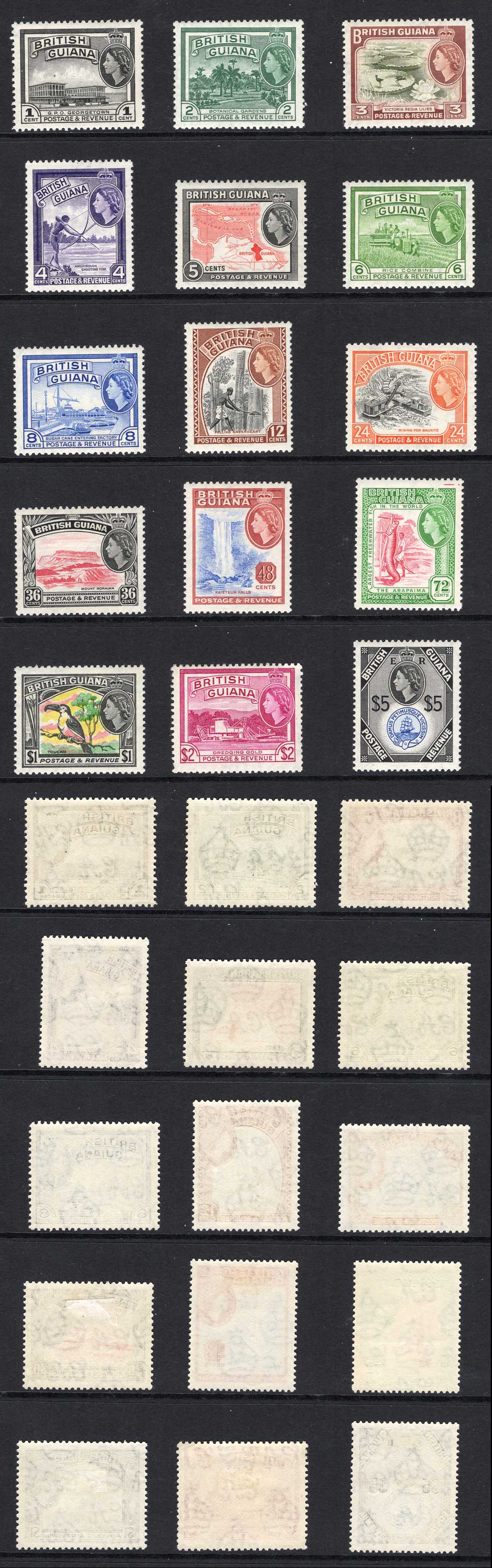 British Guiana SG331/45 1954 Set of 15 M/M Cat 120 pounds