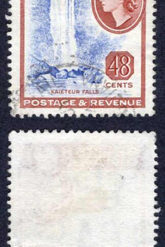 British Guiana SG362a 48c Wmk 12 Variety ROCK BELOW WATERFALL Cat 30 pounds