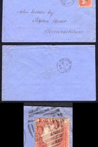 SG45 Penny red (CL) Plate 97 on a cover