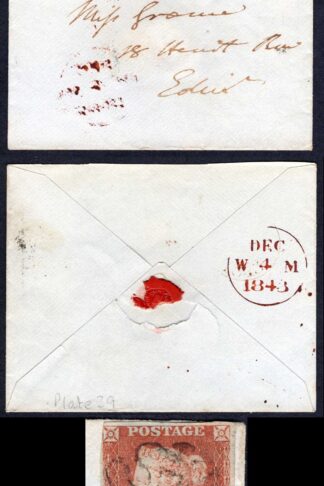 1841 Penny Red (RF) Just toughed top left 2 in Cross on Cover Cat 550 pounds