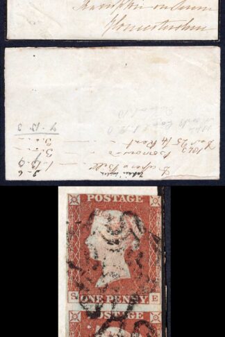1841 Penny Red (SE/TE) Vertical pair on a front