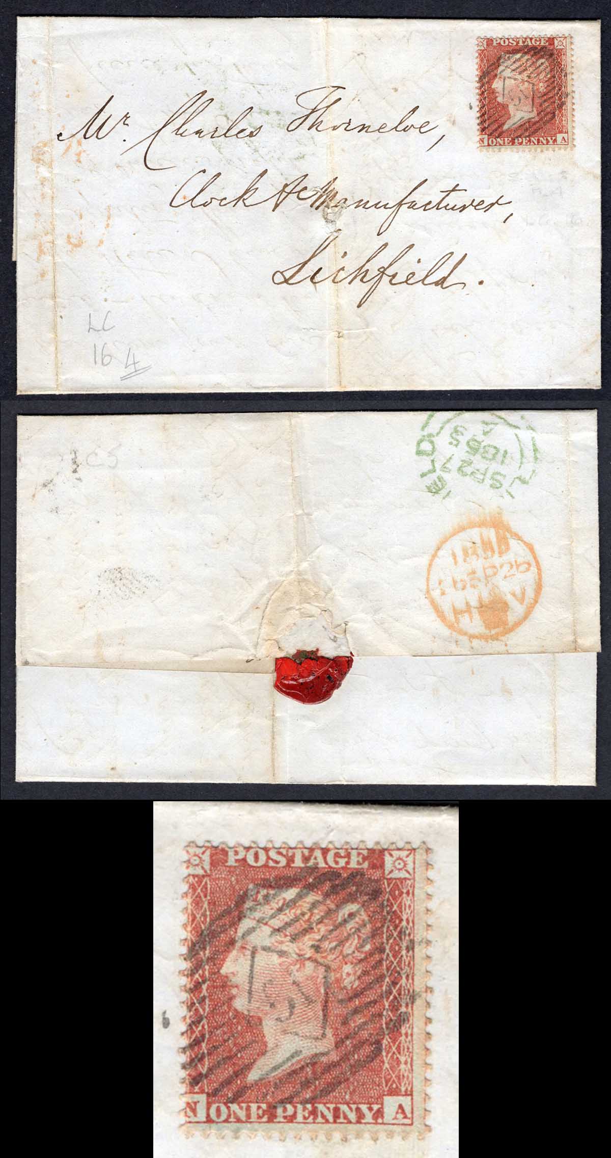 SG26 Penny Star (NA) Wmk Large Crown Perf 16 on cover Cat 240 pounds