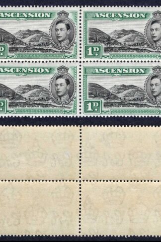 Ascension SG39 1d Green Mountain Block of Four U/M Cat 180 pounds