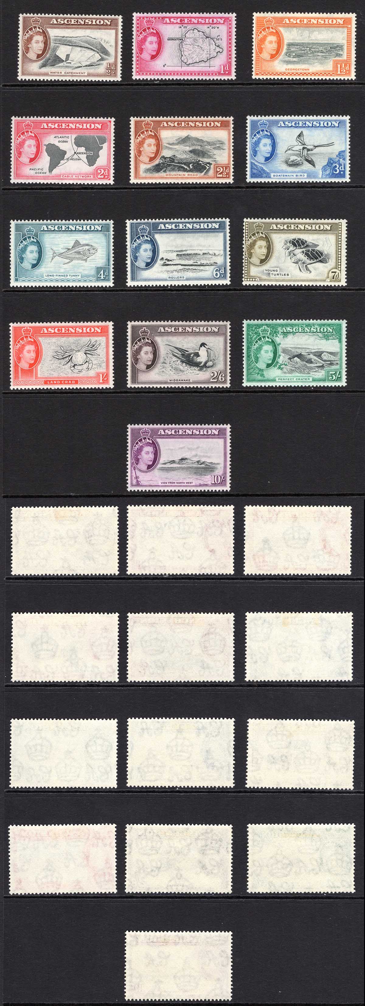 Ascension SG57/69 1956 Set of 13 M/M Cat 160 pounds