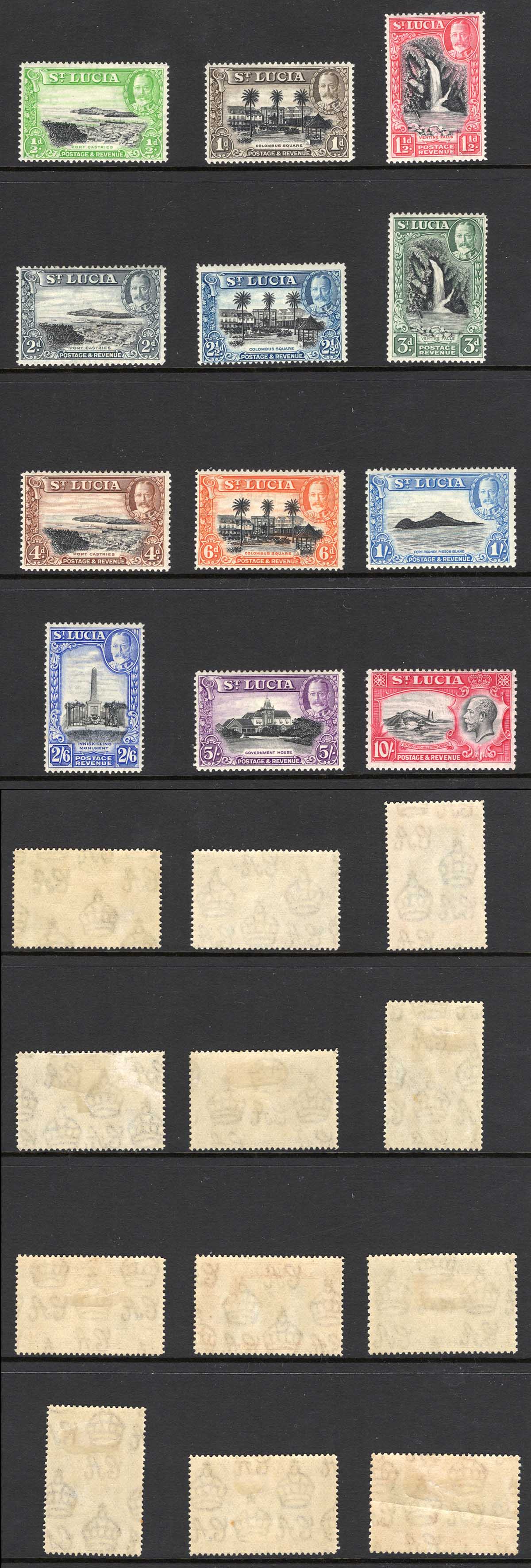 St Lucia SG113/24 Centenary Set of 12 M/M Cat 110 pounds