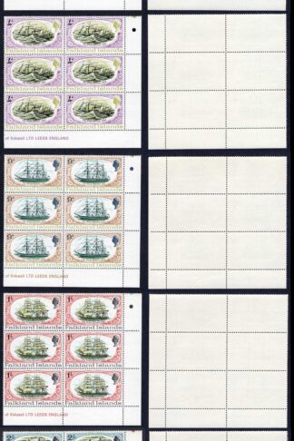 Falkland Is SG258/62 Restoration Set in Corner Blocks U/M Cat 19.50++ pounds
