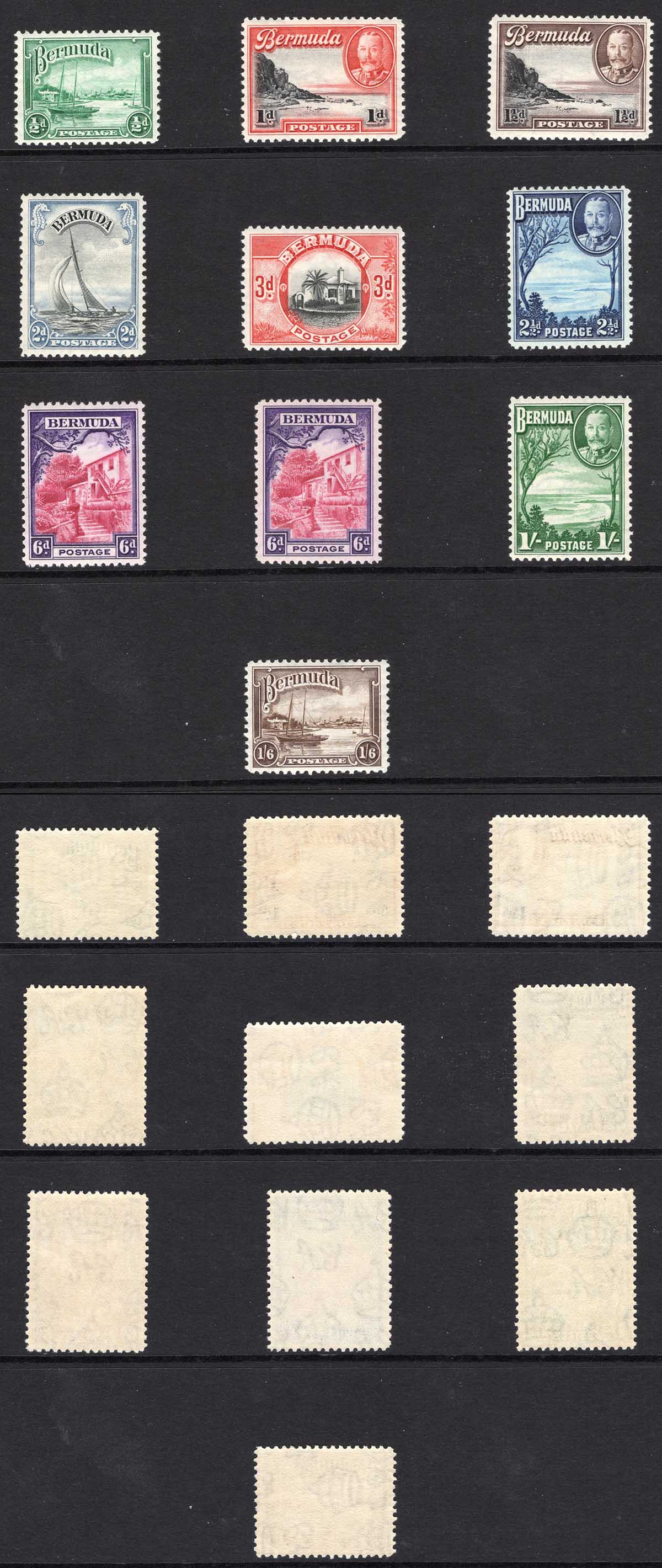 Bermuda SG98/106 1936 Set inc 6d shade U/M Cat 47++ pounds