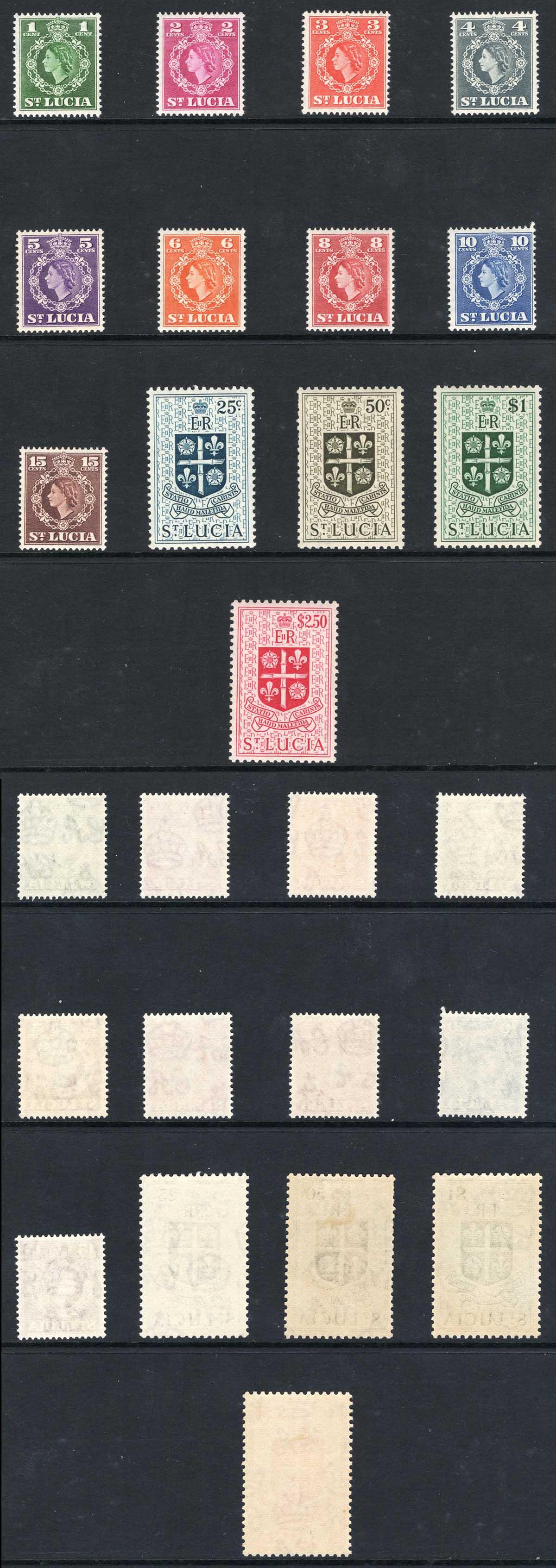 St Lucia SG171/184 Set of 13 M/M Cat 22 pounds