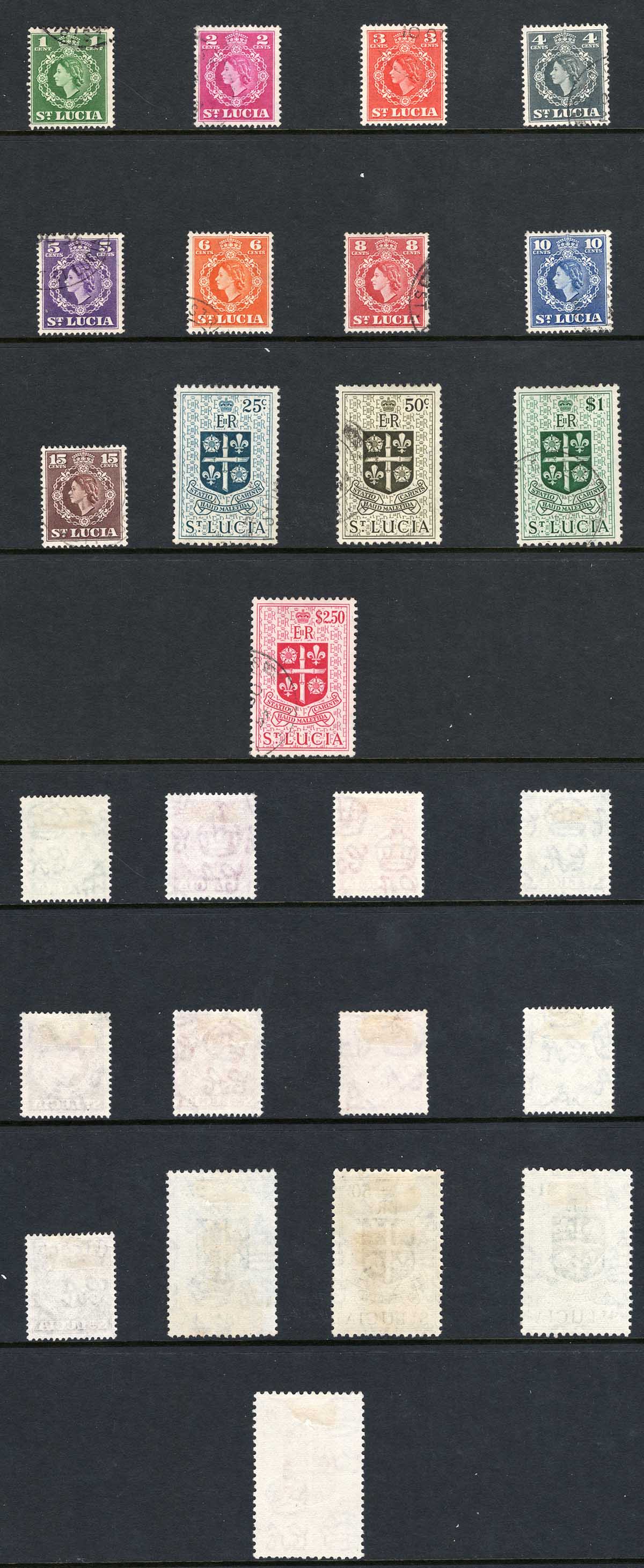 St Lucia SG171/184 Set of 13 used Cat 17 pounds