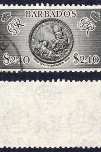 Barbados SG282 2.40 Black used Cat 42 pounds