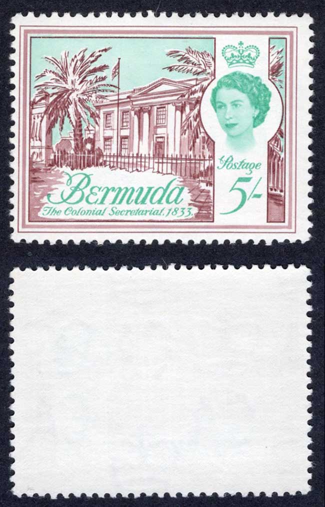 Bermuda SG177a 1962 5/- with Broken P U/M Cat 45 pounds