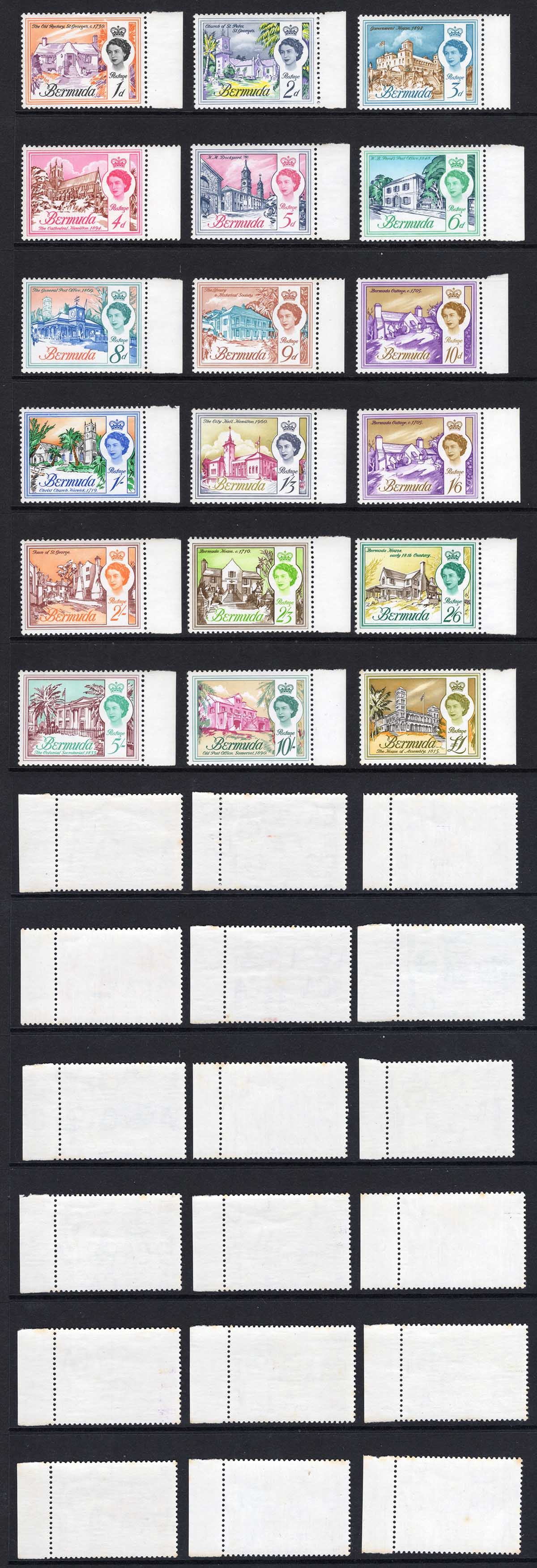 Bermuda SG163/79 1962 Set wmk Upright U/M Cat 50 pounds