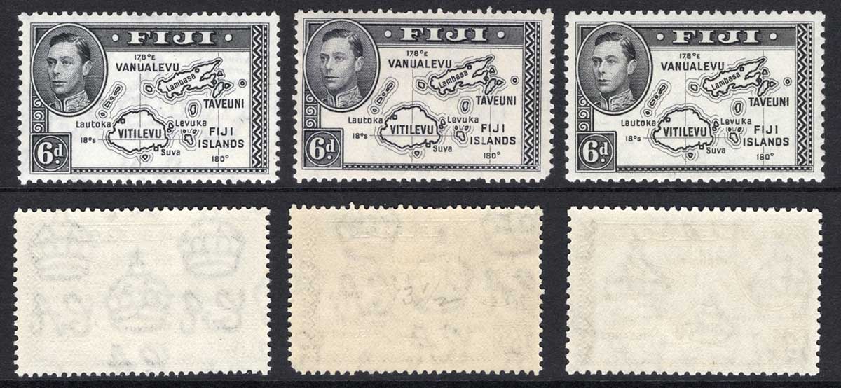 Fiji SG261 6d Die 2 Variations U/M Cat 47.50 pounds
