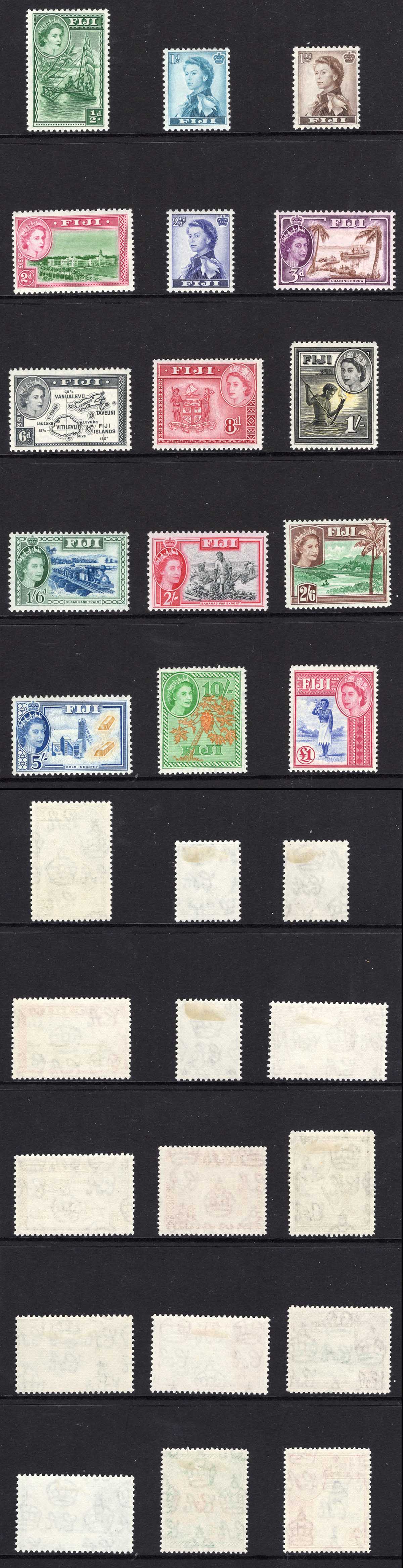 Fiji SG280/95 1954 Set of 15 M/M Cat 95 pounds