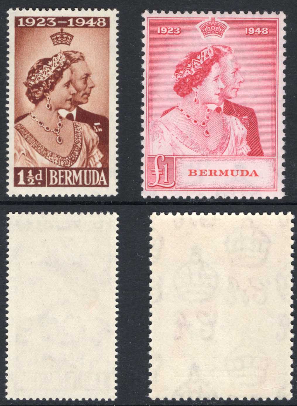 Bermuda SG125/6 1948 Silver Wedding U/M Cat 45.30 pounds