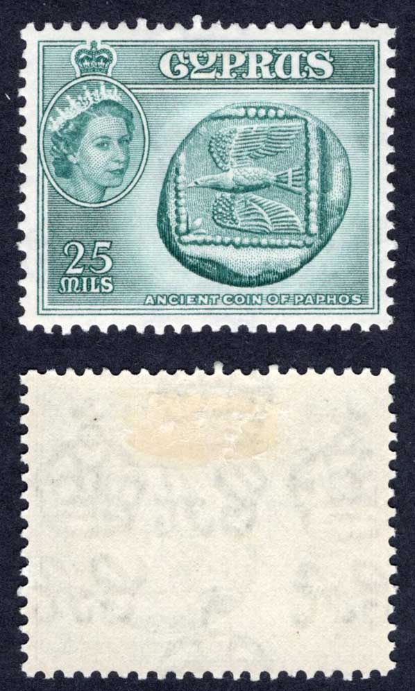 Cyprus SG179a 25m Greenish Blue U/M Cat 32 pounds