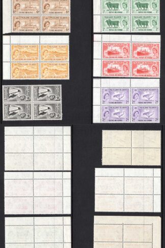 Falkland Is SG187/92 1955 Set of 6 in U/M Blocks Cat 200 pounds