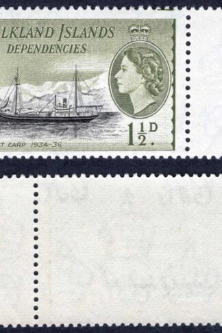 Falkland Is Dep SGG28 1 1/2d Black and Yellow-olive DLR U/M Cat 13 pounds