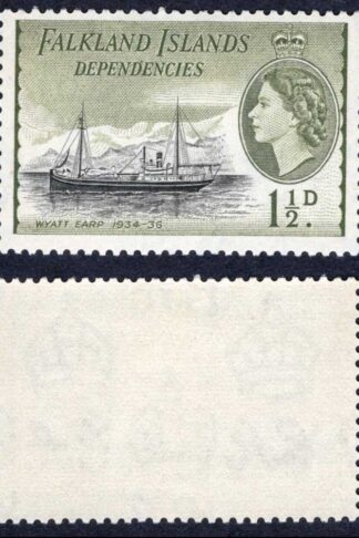 Falkland Is Dep SGG28 1 1/2d Black and Yellow-olive DLR U/M Cat 13 pounds