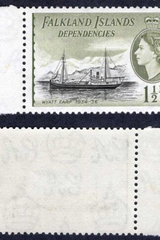 Falkland Is Dep SGG28 1 1/2d Black and Yellow-olive DLR U/M Cat 13 pounds