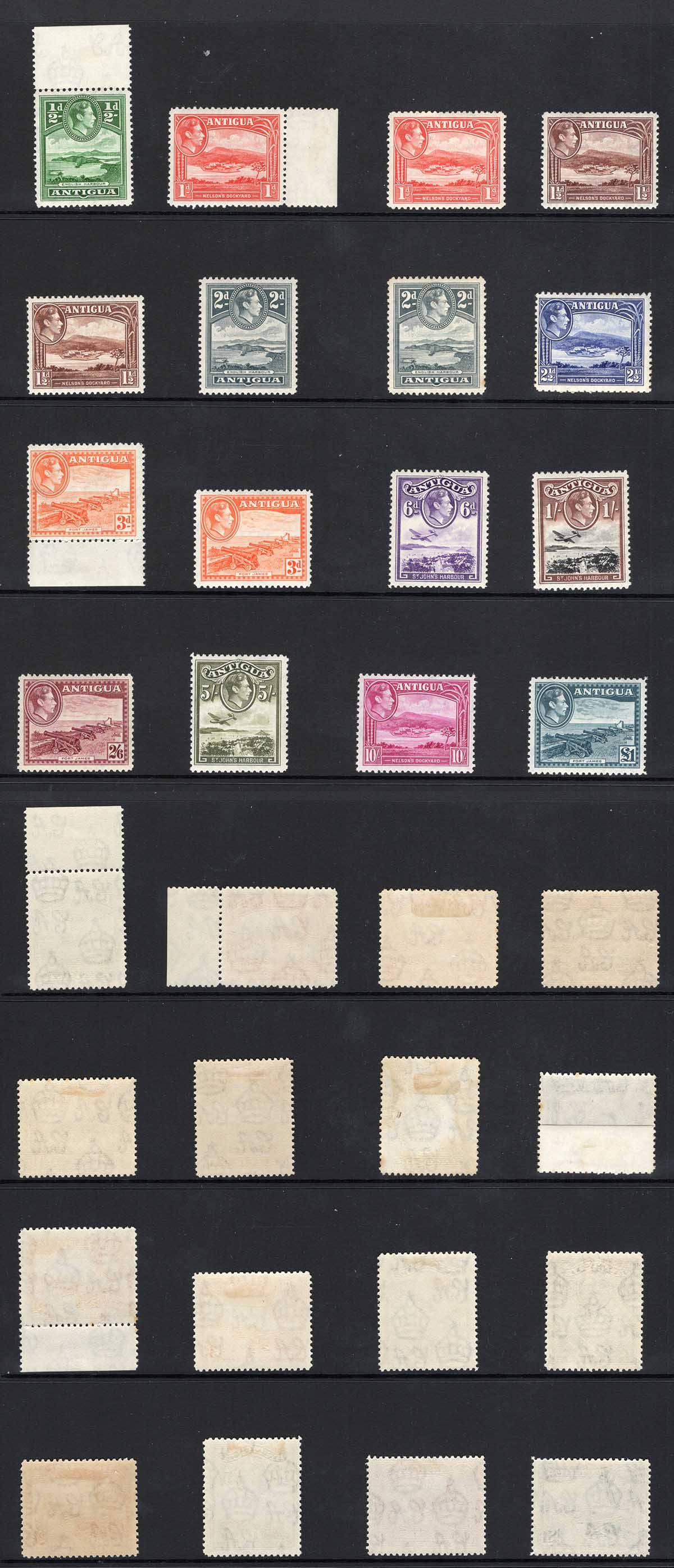 Antigua SG98/109 Set of 12 plus shades M/M Cat 130++ pounds