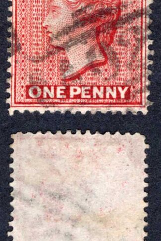 Antigua SG17x 1d lake-rose Wmk CC reversed fine used Cat 35 pounds