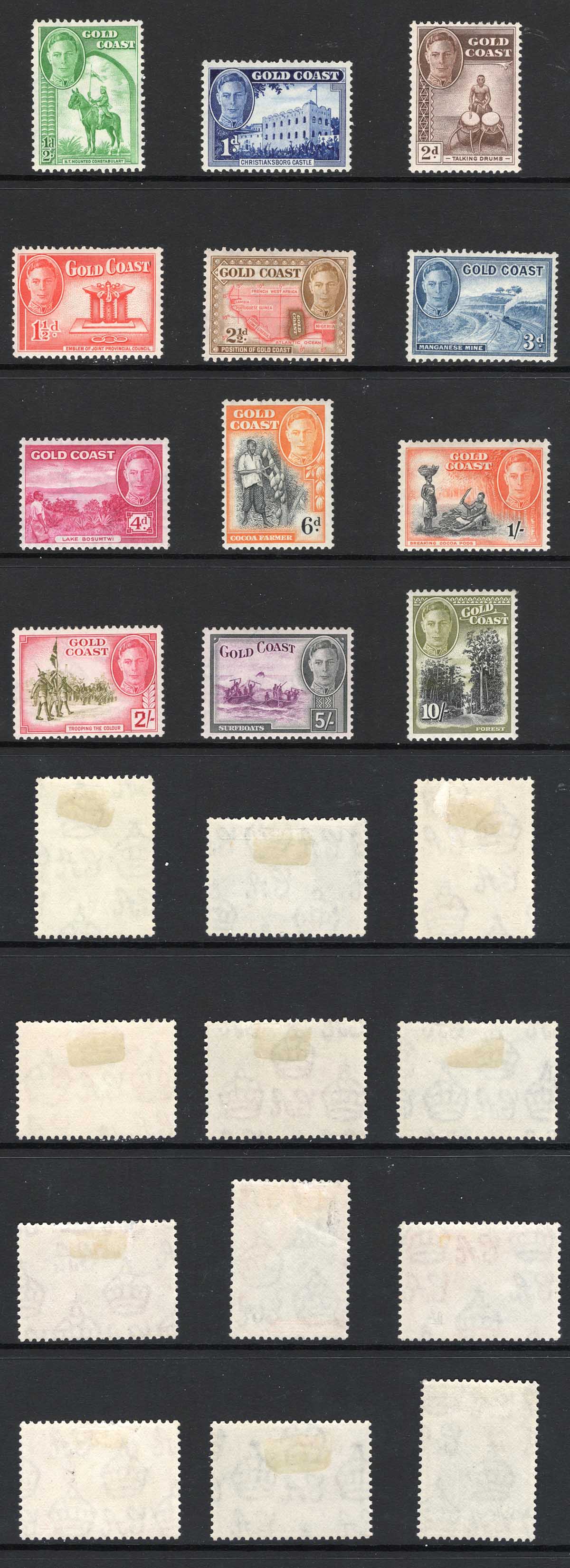 Gold Coast SG135/46 KGVI Set of 12 M/M Cat 85 pounds