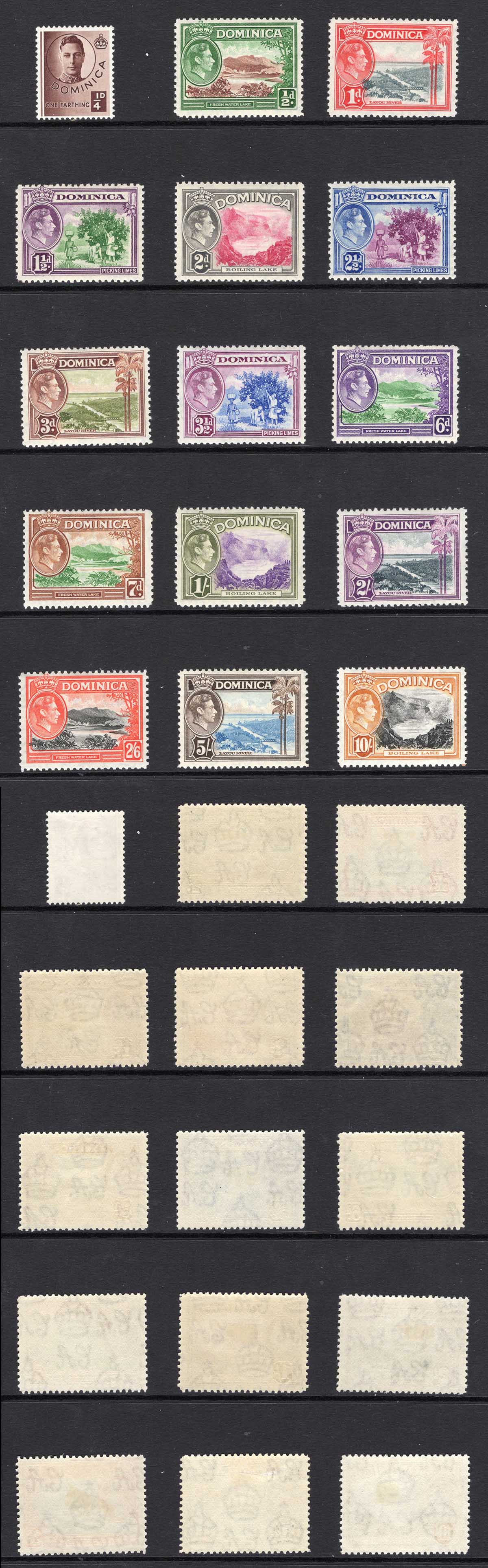 Dominica SG99/109a Set of 15 M/M Cat 95 pounds