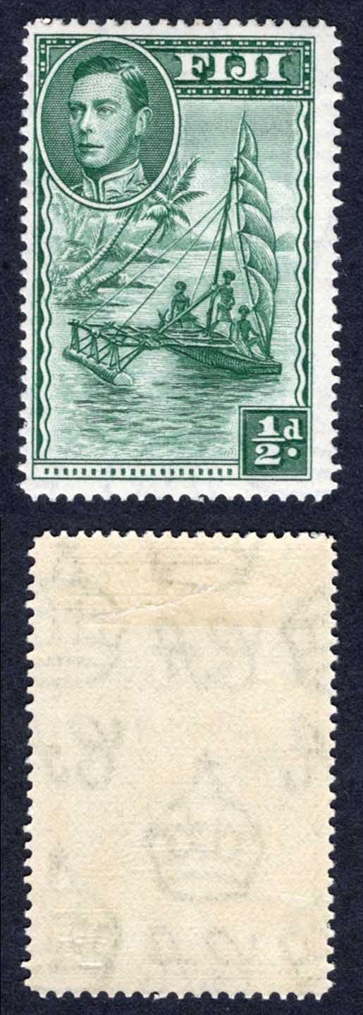 Fiji SG249a 1/2d Green Perf 14 M/M Cat 23 pounds