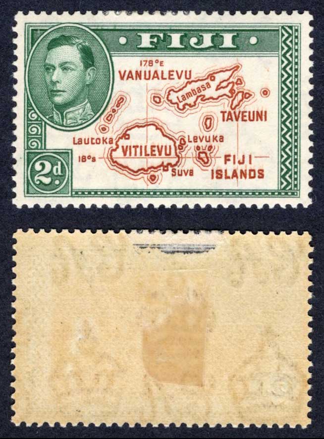 Fiji SG253 2d Brown and Green Die 1 M/M (hinge remainders) Cat 45 pounds