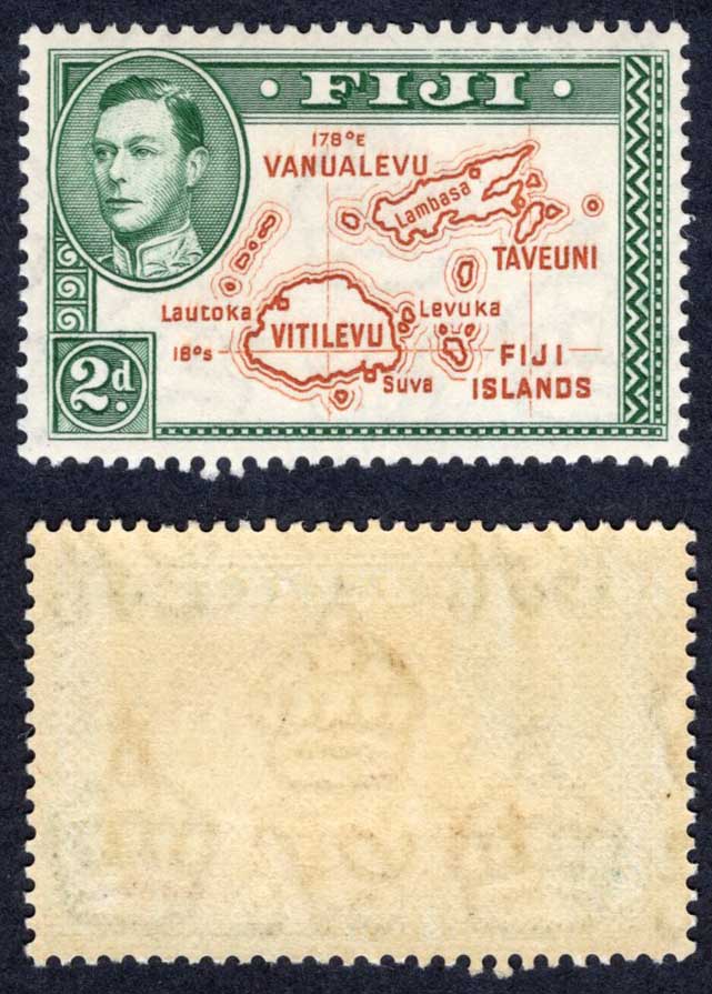 Fiji SG253 2d Brown and Green Die 1 M/M Cat 45 pounds