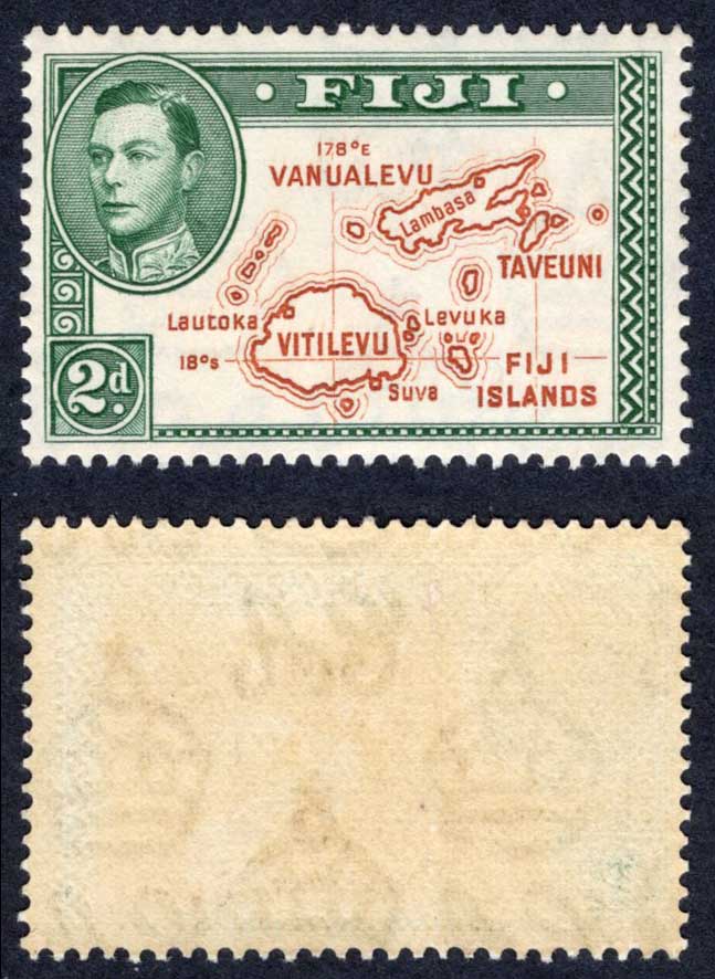 Fiji SG253 2d Brown and Green Die 1 M/M Cat 45 pounds