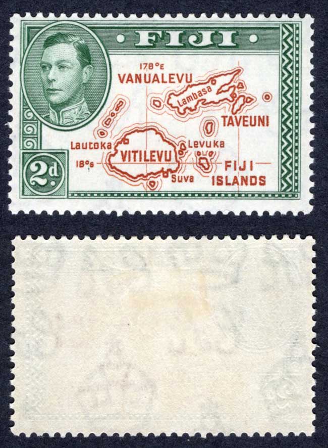 Fiji SG254 2d Brown and Green Die 2 M/M Cat 26 pounds