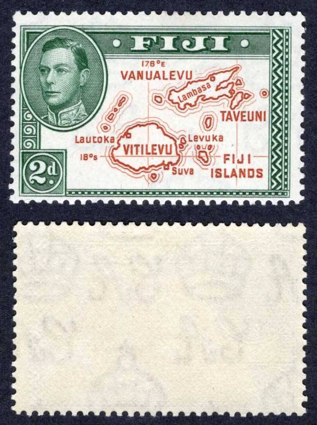 Fiji SG254 2d Brown and Green Die 2 M/M Cat 26 pounds